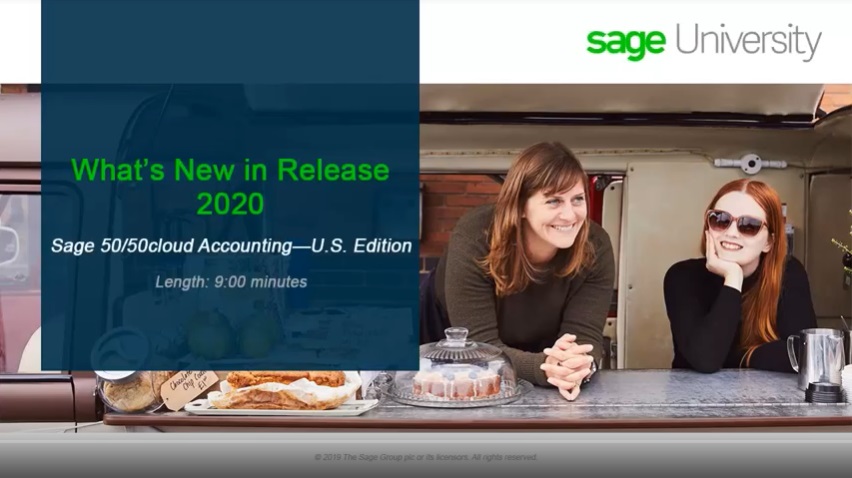 Sage 50/50cloud - U.S. Edition - What's New in Release 2020.0